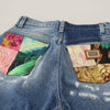 Dolce & Gabbana Chic Tattered Denim Pants - Indigo Essence