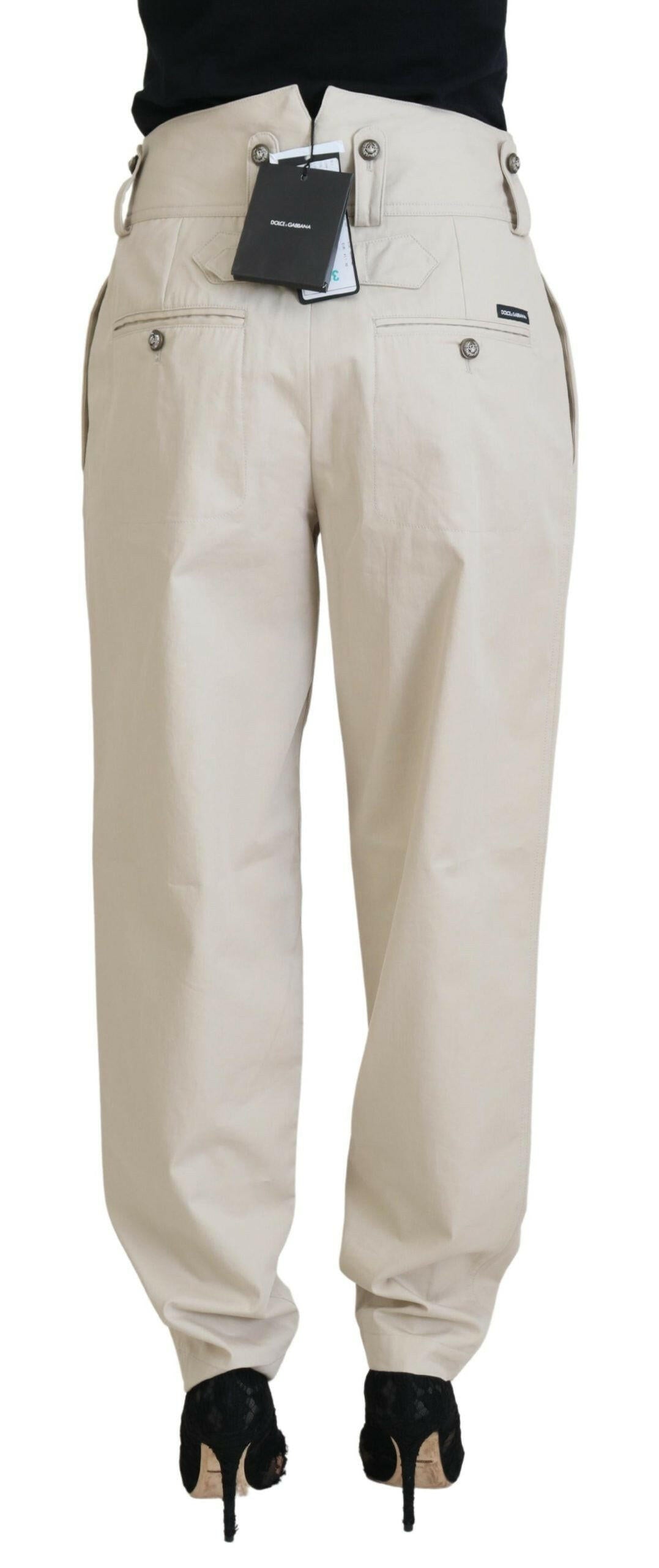 Dolce & Gabbana Elegant Beige Cotton Trousers