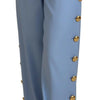 Dolce & Gabbana Elegant Light Blue Wool-Silk Blend Pants