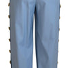 Dolce & Gabbana Elegant Light Blue Wool-Silk Blend Pants