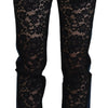 Dolce & Gabbana Elegant Floral Lace Front Denim