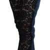 Dolce & Gabbana Elegant Floral Lace Front Denim