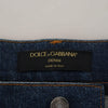 Dolce & Gabbana Elegant Floral Lace Front Denim