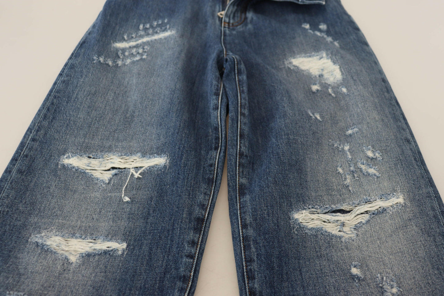 Dolce & Gabbana Elegant Tattered Denim Jeans