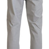 Jeckerson Elegant Gray Cotton Blend Pants