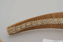 Dolce & Gabbana Exquisite Beige Viscose Diadem Headband