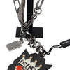 Dolce & Gabbana Elegant Silver and Black Designer Keychain