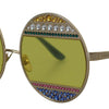 Dolce & Gabbana Crystal Embellished Gold Oval Sunglasses