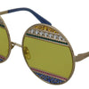 Dolce & Gabbana Crystal Embellished Gold Oval Sunglasses