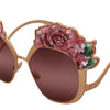 Dolce & Gabbana Chic Rose Sequin Embroidered Sunglasses