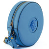 Versace Chic Blue Leather Round Shoulder Bag