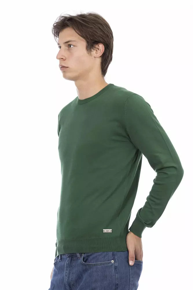 Baldinini Trend Green Cotton Mens Sweater