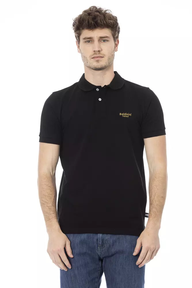 Baldinini Trend Black Cotton Men Polo Shirt