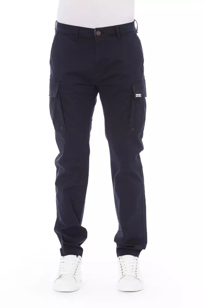 Baldinini Trend Blue Cotton Men's Cargo Trousers