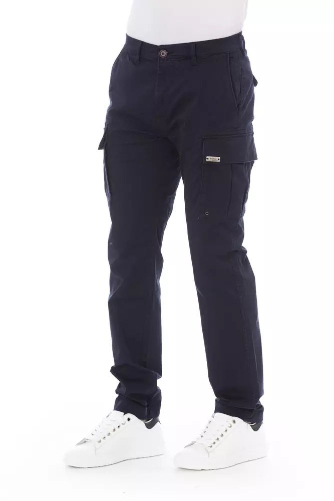 Baldinini Trend Blue Cotton Men's Cargo Trousers