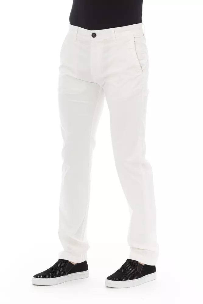 Baldinini Trend White Cotton Men Chino Pants