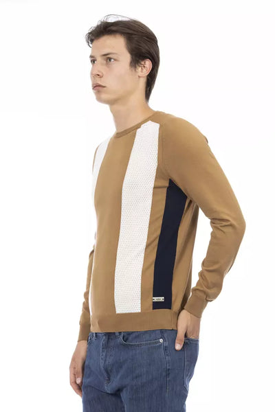 Baldinini Trend Brown Cotton Men Sweater