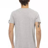 Trussardi Action Gray Cotton Men V-Neck T-Shirt