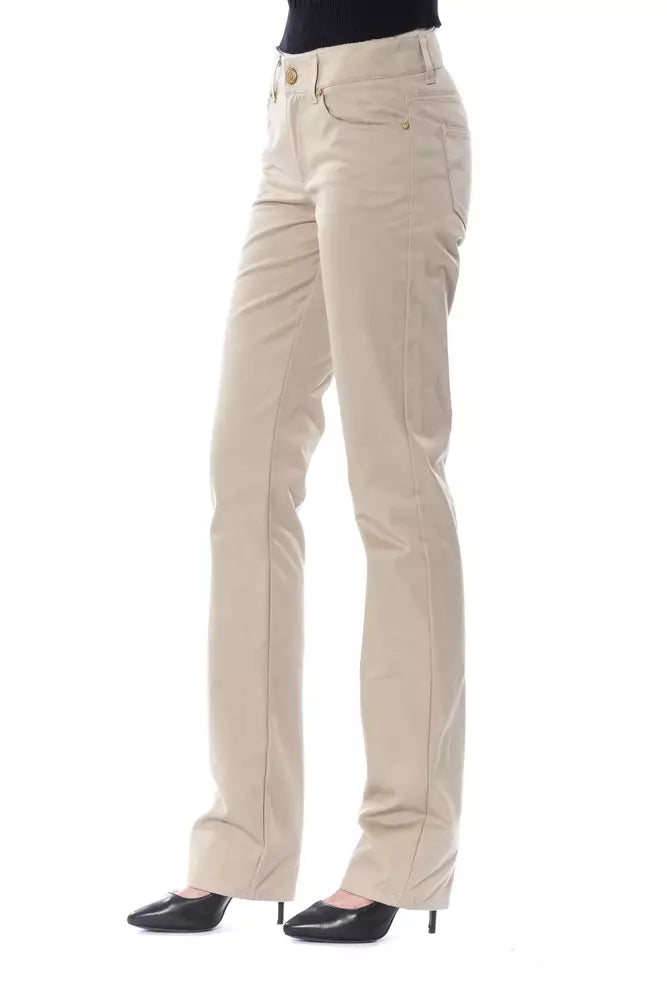 BYBLOS Beige Cotton Women Pant