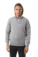 Gray Wool Men Sweater