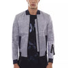 Nicolo Tonetto Gray Polyester Men's Bomber Jacket