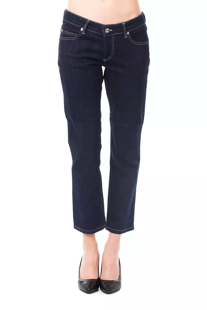 Ungaro Fever Blue Cotton Women's Capri Jeans