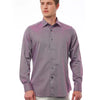 Bagutta Burgundy Cotton Men Shirt