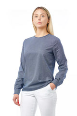 Blue Cotton Women Shirt