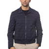 Verri Blue Wool Men Bomber Jacket