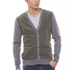 Verri Gray Wool Men Cardigan