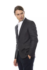 Gray Wool Men Blazer