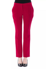 Fuchsia Polyester Women Pants