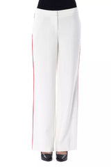 White Polyester Women Pant