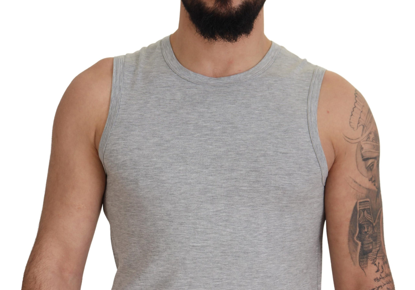 Ermanno Scervino Chic Gray Sleeveless Crewneck Tee