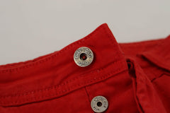 Dolce & Gabbana Chic Red Cotton Denim Pants