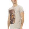 Trussardi Action Beige Cotton Men T-Shirt