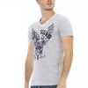 Trussardi Action Gray Cotton Men V-Neck T-Shirt