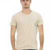 Trussardi Action "Beige Cotton Men T-Shirt"