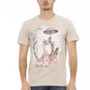 Trussardi Action Beige Cotton Men T-Shirt