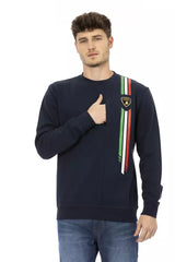 Blue Cotton Men Sweater