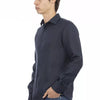 Baldinini Trend Blue Linen Men Shirt