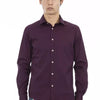 Baldinini Trend Bordeaux Cotton Men Shirt