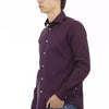 Baldinini Trend Bordeaux Cotton Men Shirt