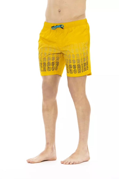 Bikkembergs Yellow Polyester Men Swim Shorts