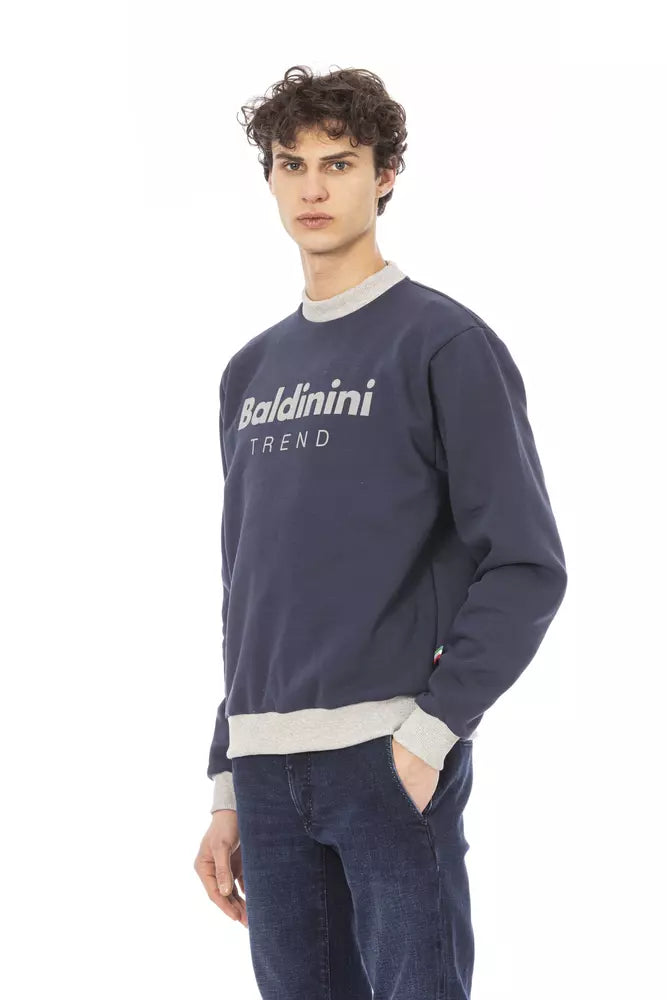 Baldinini Trend Blue Cotton Men Sweater