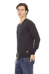 Gray Fabric Men Sweater