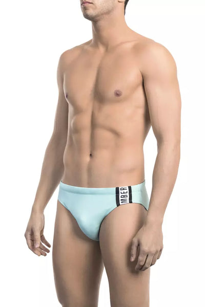 Bikkembergs Light Blue Polyamide Men Swimwear