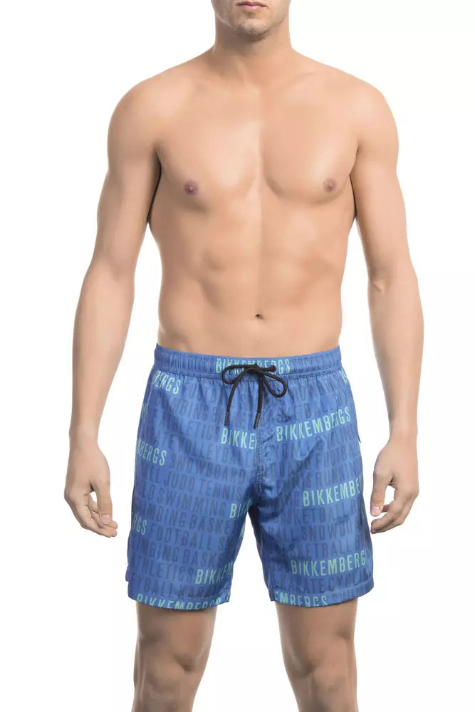 Bikkembergs Blue Polyester Men Swim Short