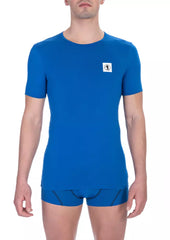 Blue Cotton Men's T-Shirt