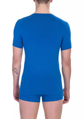 Blue Cotton Men's T-Shirt